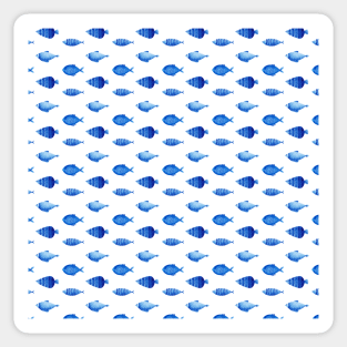 Blue fish pattern Sticker